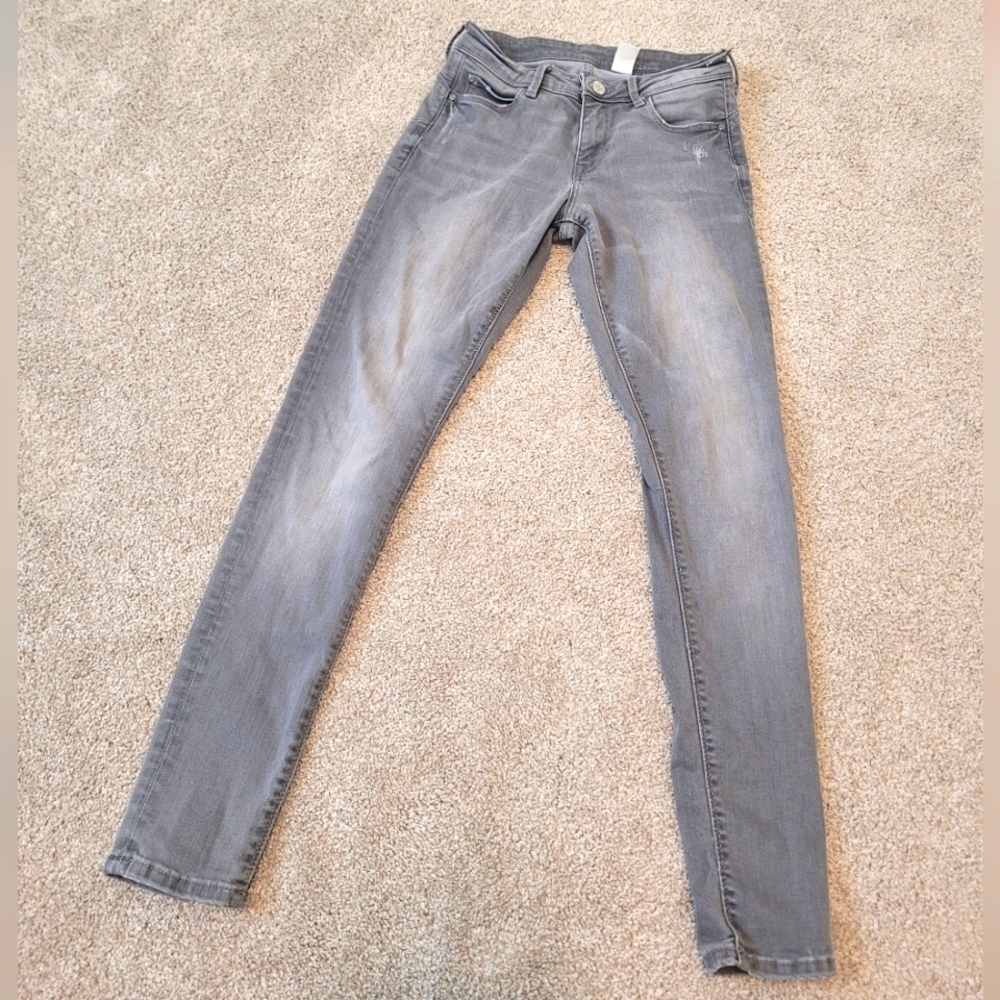 H&M Womens Grey Low Waist Jeggings Jeans Size 25x30